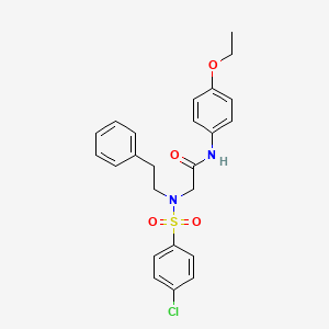 molecular formula C24H25ClN2O4S B4886133 N~2~-[(4-chlorophenyl)sulfonyl]-N~1~-(4-ethoxyphenyl)-N~2~-(2-phenylethyl)glycinamide 