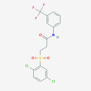 molecular formula C16H12Cl2F3NO3S B4886138 3-[(2,5-dichlorophenyl)sulfonyl]-N-[3-(trifluoromethyl)phenyl]propanamide 