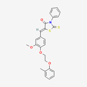molecular formula C26H23NO4S2 B4886142 5-{3-methoxy-4-[2-(2-methylphenoxy)ethoxy]benzylidene}-3-phenyl-2-thioxo-1,3-thiazolidin-4-one 