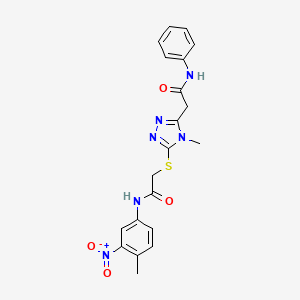molecular formula C20H20N6O4S B4886149 2-{[5-(2-anilino-2-oxoethyl)-4-methyl-4H-1,2,4-triazol-3-yl]thio}-N-(4-methyl-3-nitrophenyl)acetamide 
