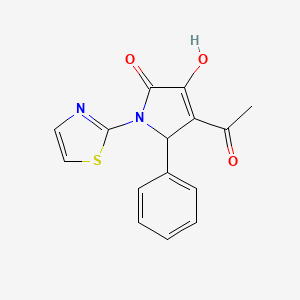molecular formula C15H12N2O3S B4886156 4-acetyl-3-hydroxy-5-phenyl-1-(1,3-thiazol-2-yl)-1,5-dihydro-2H-pyrrol-2-one 