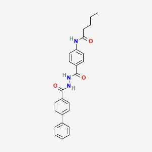 molecular formula C25H25N3O3 B4886187 N-(4-{[2-(4-biphenylylcarbonyl)hydrazino]carbonyl}phenyl)pentanamide 