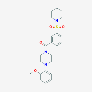 molecular formula C23H29N3O4S B4886195 1-(2-methoxyphenyl)-4-[3-(1-piperidinylsulfonyl)benzoyl]piperazine 