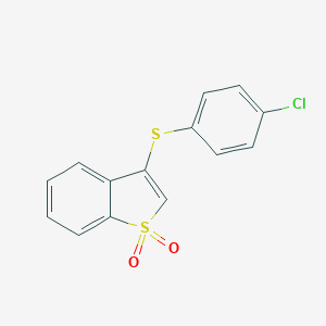 molecular formula C14H9ClO2S2 B488621 3-[(4-Chlorophenyl)sulfanyl]-1-benzothiophene 1,1-dioxide CAS No. 28494-45-3