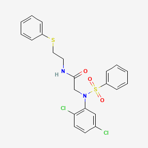 molecular formula C22H20Cl2N2O3S2 B4886215 N~2~-(2,5-dichlorophenyl)-N~2~-(phenylsulfonyl)-N~1~-[2-(phenylthio)ethyl]glycinamide 