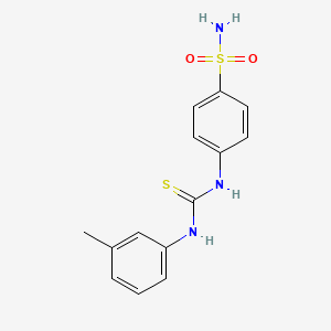 molecular formula C14H15N3O2S2 B4886228 4-({[(3-methylphenyl)amino]carbonothioyl}amino)benzenesulfonamide 