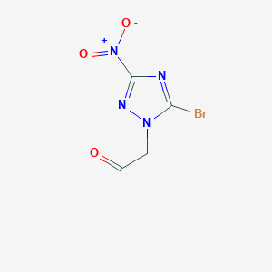molecular formula C8H11BrN4O3 B488623 1-(5-bromo-3-nitro-1H-1,2,4-triazol-1-yl)-3,3-dimethylbutan-2-one CAS No. 667901-23-7