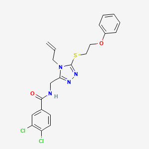 molecular formula C21H20Cl2N4O2S B4886230 N-({4-allyl-5-[(2-phenoxyethyl)thio]-4H-1,2,4-triazol-3-yl}methyl)-3,4-dichlorobenzamide 