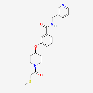 molecular formula C21H25N3O3S B4886233 3-({1-[(methylthio)acetyl]-4-piperidinyl}oxy)-N-(3-pyridinylmethyl)benzamide 