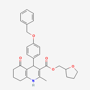 molecular formula C29H31NO5 B4886283 tetrahydro-2-furanylmethyl 4-[4-(benzyloxy)phenyl]-2-methyl-5-oxo-1,4,5,6,7,8-hexahydro-3-quinolinecarboxylate 