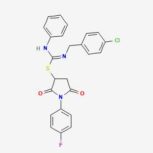 1-(4-fluorophenyl)-2,5-dioxo-3-pyrrolidinyl N-(4-chlorobenzyl)-N'-phenylimidothiocarbamate
