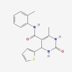 molecular formula C17H17N3O2S B4886343 6-methyl-N-(2-methylphenyl)-2-oxo-4-(2-thienyl)-1,2,3,4-tetrahydro-5-pyrimidinecarboxamide 