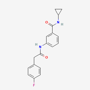 molecular formula C18H17FN2O2 B4886352 N-cyclopropyl-3-{[(4-fluorophenyl)acetyl]amino}benzamide 