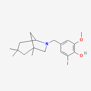 2-iodo-6-methoxy-4-[(1,3,3-trimethyl-6-azabicyclo[3.2.1]oct-6-yl)methyl]phenol