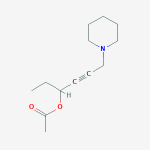 molecular formula C13H21NO2 B4886372 1-ethyl-4-(1-piperidinyl)-2-butyn-1-yl acetate 