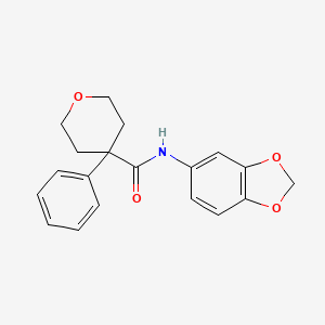 molecular formula C19H19NO4 B4886374 N-1,3-benzodioxol-5-yl-4-phenyltetrahydro-2H-pyran-4-carboxamide 