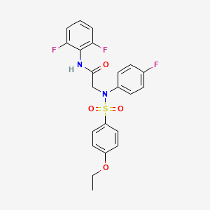 molecular formula C22H19F3N2O4S B4886386 N~1~-(2,6-difluorophenyl)-N~2~-[(4-ethoxyphenyl)sulfonyl]-N~2~-(4-fluorophenyl)glycinamide 