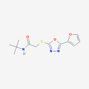 molecular formula C12H15N3O3S B488640 N-tert-butyl-2-{[5-(furan-2-yl)-1,3,4-oxadiazol-2-yl]sulfanyl}acetamide CAS No. 724437-89-2