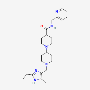 molecular formula C24H36N6O B4886414 1'-[(2-ethyl-4-methyl-1H-imidazol-5-yl)methyl]-N-(2-pyridinylmethyl)-1,4'-bipiperidine-4-carboxamide 