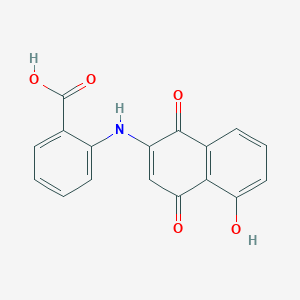 molecular formula C17H11NO5 B4886426 2-[(5-hydroxy-1,4-dioxo-1,4-dihydro-2-naphthalenyl)amino]benzoic acid 