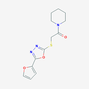 molecular formula C13H15N3O3S B488644 2-(5-Furan-2-yl-[1,3,4]oxadiazol-2-ylsulfanyl)-1-piperidin-1-yl-ethanone CAS No. 484646-14-2