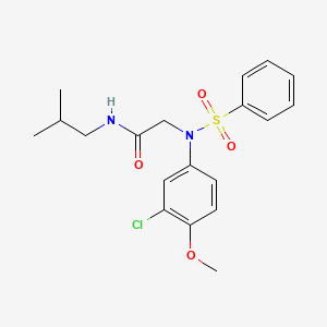 molecular formula C19H23ClN2O4S B4886454 N~2~-(3-chloro-4-methoxyphenyl)-N~1~-isobutyl-N~2~-(phenylsulfonyl)glycinamide 