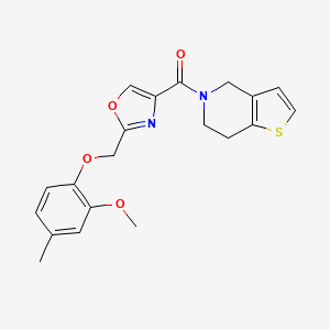 molecular formula C20H20N2O4S B4886465 5-({2-[(2-methoxy-4-methylphenoxy)methyl]-1,3-oxazol-4-yl}carbonyl)-4,5,6,7-tetrahydrothieno[3,2-c]pyridine 