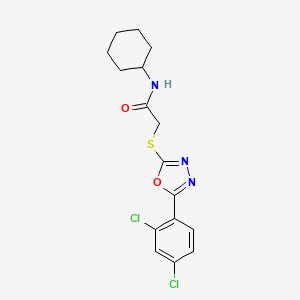 molecular formula C16H17Cl2N3O2S B4886495 N-cyclohexyl-2-{[5-(2,4-dichlorophenyl)-1,3,4-oxadiazol-2-yl]thio}acetamide 