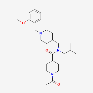 molecular formula C26H41N3O3 B4886502 1-acetyl-N-isobutyl-N-{[1-(2-methoxybenzyl)-4-piperidinyl]methyl}-4-piperidinecarboxamide 