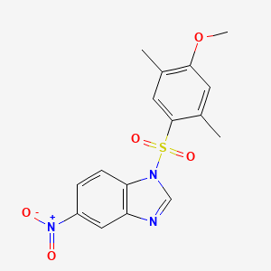molecular formula C16H15N3O5S B4886504 1-[(4-methoxy-2,5-dimethylphenyl)sulfonyl]-5-nitro-1H-benzimidazole 