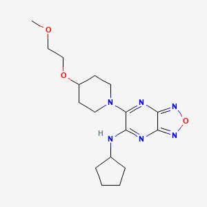 molecular formula C17H26N6O3 B4886514 N-cyclopentyl-6-[4-(2-methoxyethoxy)-1-piperidinyl][1,2,5]oxadiazolo[3,4-b]pyrazin-5-amine 