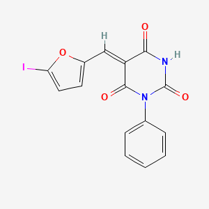 5-[(5-iodo-2-furyl)methylene]-1-phenyl-2,4,6(1H,3H,5H)-pyrimidinetrione