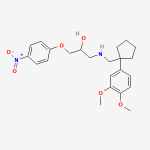 molecular formula C23H30N2O6 B4886525 1-({[1-(3,4-dimethoxyphenyl)cyclopentyl]methyl}amino)-3-(4-nitrophenoxy)-2-propanol 