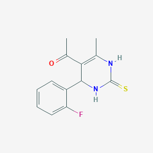 molecular formula C13H13FN2OS B4886541 1-[4-(2-fluorophenyl)-6-methyl-2-thioxo-1,2,3,4-tetrahydro-5-pyrimidinyl]ethanone 
