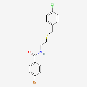 molecular formula C16H15BrClNOS B4886561 4-bromo-N-{2-[(4-chlorobenzyl)thio]ethyl}benzamide 