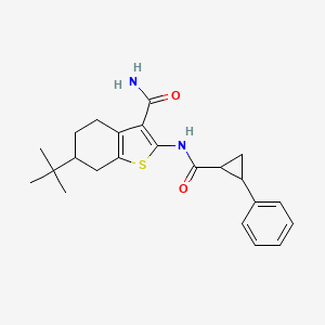 molecular formula C23H28N2O2S B4886588 6-tert-butyl-2-{[(2-phenylcyclopropyl)carbonyl]amino}-4,5,6,7-tetrahydro-1-benzothiophene-3-carboxamide CAS No. 473445-60-2
