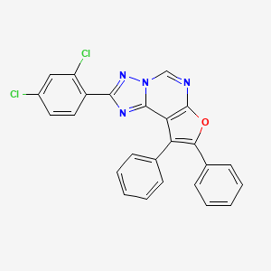 molecular formula C25H14Cl2N4O B4886590 2-(2,4-dichlorophenyl)-8,9-diphenylfuro[3,2-e][1,2,4]triazolo[1,5-c]pyrimidine 