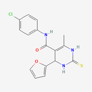 molecular formula C16H14ClN3O2S B4886593 N-(4-chlorophenyl)-4-(2-furyl)-6-methyl-2-thioxo-1,2,3,4-tetrahydro-5-pyrimidinecarboxamide 