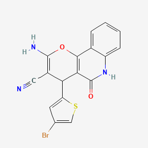 2-amino-4-(4-bromo-2-thienyl)-5-oxo-5,6-dihydro-4H-pyrano[3,2-c]quinoline-3-carbonitrile