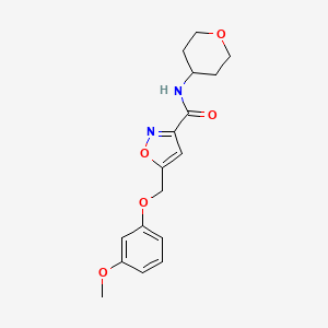 molecular formula C17H20N2O5 B4886614 5-[(3-methoxyphenoxy)methyl]-N-(tetrahydro-2H-pyran-4-yl)-3-isoxazolecarboxamide 