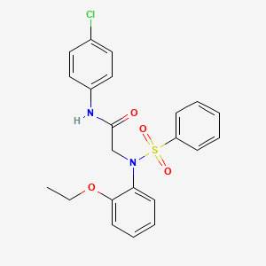 molecular formula C22H21ClN2O4S B4886621 N~1~-(4-chlorophenyl)-N~2~-(2-ethoxyphenyl)-N~2~-(phenylsulfonyl)glycinamide 