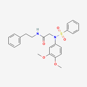 molecular formula C24H26N2O5S B4886639 N~2~-(3,4-dimethoxyphenyl)-N~1~-(2-phenylethyl)-N~2~-(phenylsulfonyl)glycinamide 
