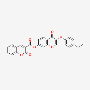 molecular formula C27H18O7 B4886685 3-(4-ethylphenoxy)-4-oxo-4H-chromen-7-yl 2-oxo-2H-chromene-3-carboxylate 