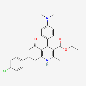 molecular formula C27H29ClN2O3 B4886704 ethyl 7-(4-chlorophenyl)-4-[4-(dimethylamino)phenyl]-2-methyl-5-oxo-1,4,5,6,7,8-hexahydro-3-quinolinecarboxylate 
