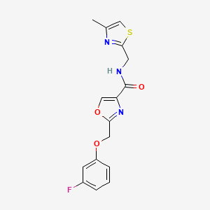 molecular formula C16H14FN3O3S B4886706 2-[(3-fluorophenoxy)methyl]-N-[(4-methyl-1,3-thiazol-2-yl)methyl]-1,3-oxazole-4-carboxamide 