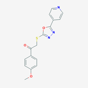 molecular formula C16H13N3O3S B488672 1-(4-Methoxyphenyl)-2-((5-(pyridin-4-yl)-1,3,4-oxadiazol-2-yl)thio)ethanone CAS No. 690968-68-4