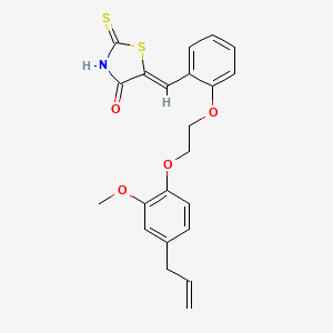 molecular formula C22H21NO4S2 B4886720 5-{2-[2-(4-allyl-2-methoxyphenoxy)ethoxy]benzylidene}-2-thioxo-1,3-thiazolidin-4-one 
