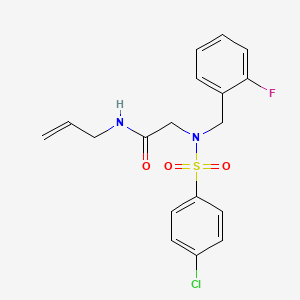 molecular formula C18H18ClFN2O3S B4886729 N~1~-allyl-N~2~-[(4-chlorophenyl)sulfonyl]-N~2~-(2-fluorobenzyl)glycinamide 