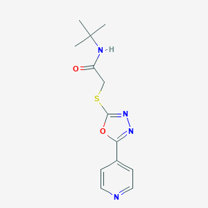 molecular formula C13H16N4O2S B488673 N-(tert-butyl)-2-{[5-(4-pyridinyl)-1,3,4-oxadiazol-2-yl]sulfanyl}acetamide CAS No. 724438-13-5