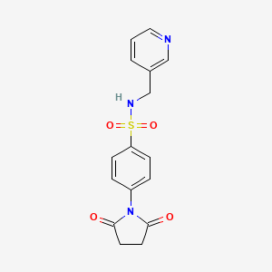 molecular formula C16H15N3O4S B4886733 4-(2,5-dioxo-1-pyrrolidinyl)-N-(3-pyridinylmethyl)benzenesulfonamide 